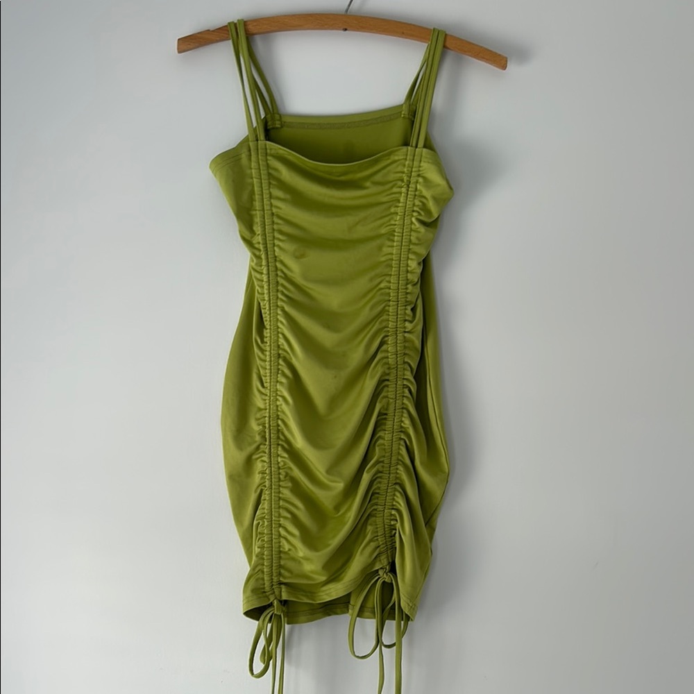Elegant Green Ruched Dress